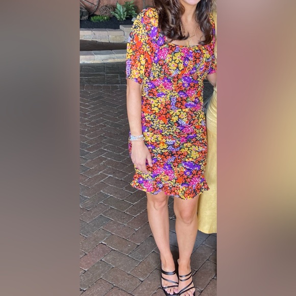 ASOS Floral Puff Sleeve Dress - Picture 1 of 5